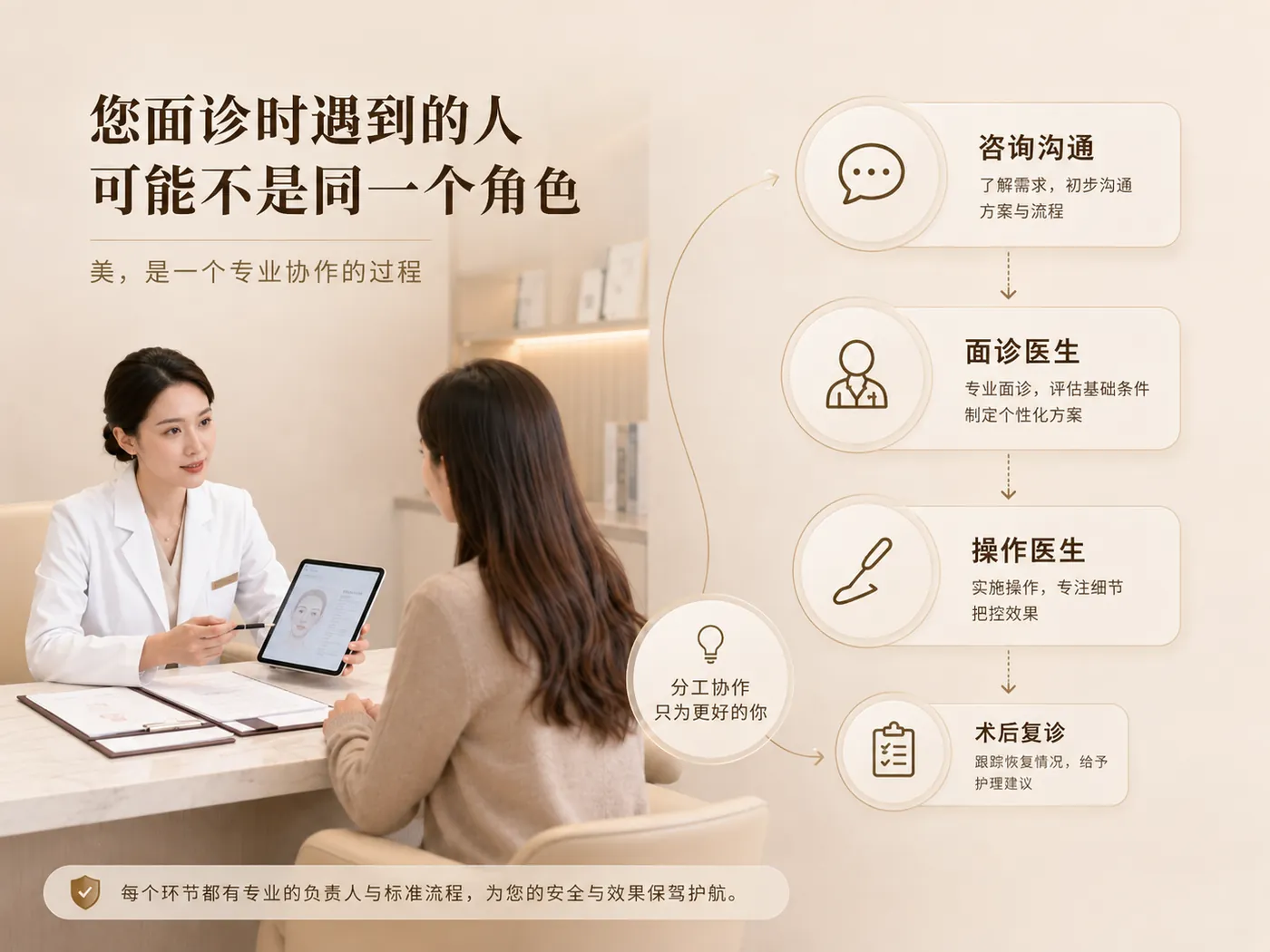 图1 从咨询沟通到术后复诊,不同环节可能由不同角色承担